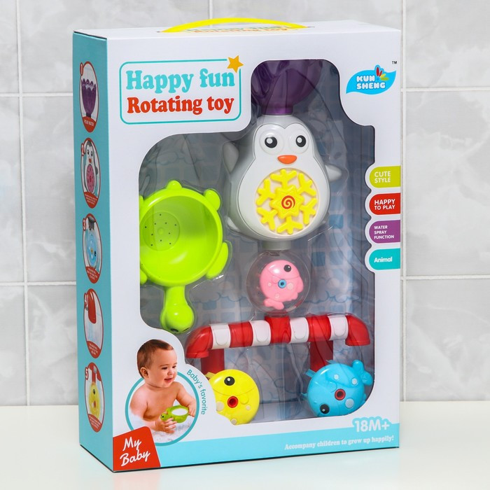 Набор игрушек для игры в ванне «Пингвинчик МАХ - мельница» - фото 4 - id-p169553960