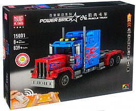 Конструктор 15001 MOULD KING Грузовик Peterbilt 389 Optimus Prime на радиоуправлении, 839 деталей