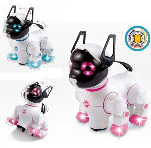 Интерактивная собачка робот, работает от батареек, светозвуковые эффекты, арт.8201A