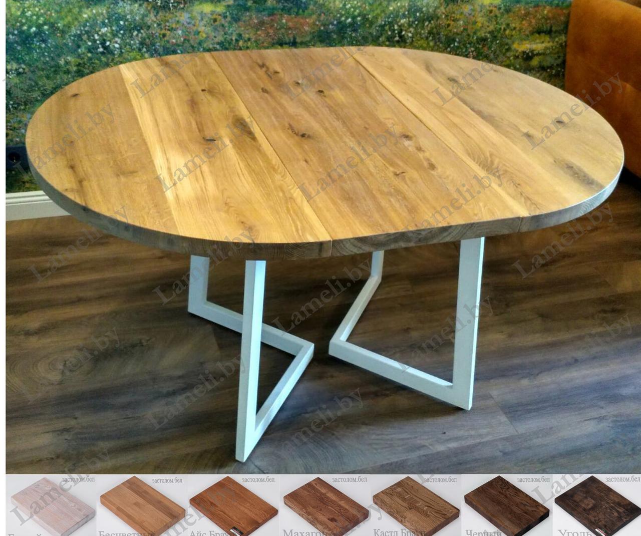 Стол обеденный на металлокаркасе серии "Z" из постформинга, массива дуба или ЛДСП с выбором размера и цвета, фото 1
