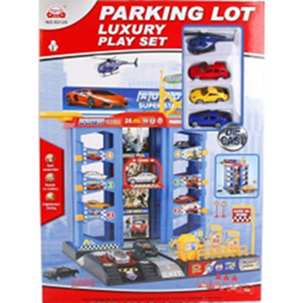 Игровой набор Паркинг "Мега парковка" 92126, игровой гараж, 4-х уровневый, 3 машинки, вертолет - фото 3 - id-p88696524