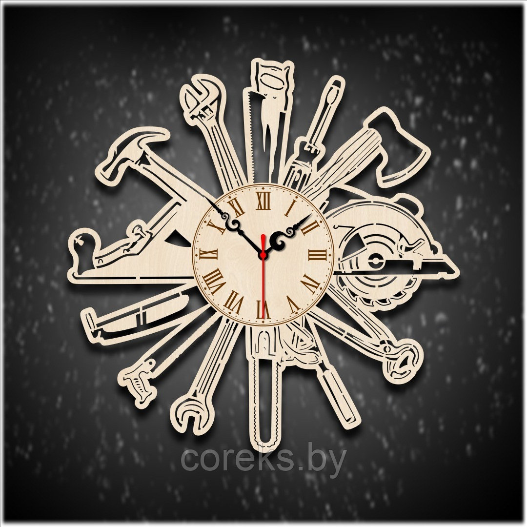 Часы настенные деревянные "Мастеру" (размер 30*30 см)