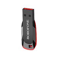 USB флэш-диск Borofone 16Gb BUD2 USB2.0 корпус пластик, цвет: черно-красный