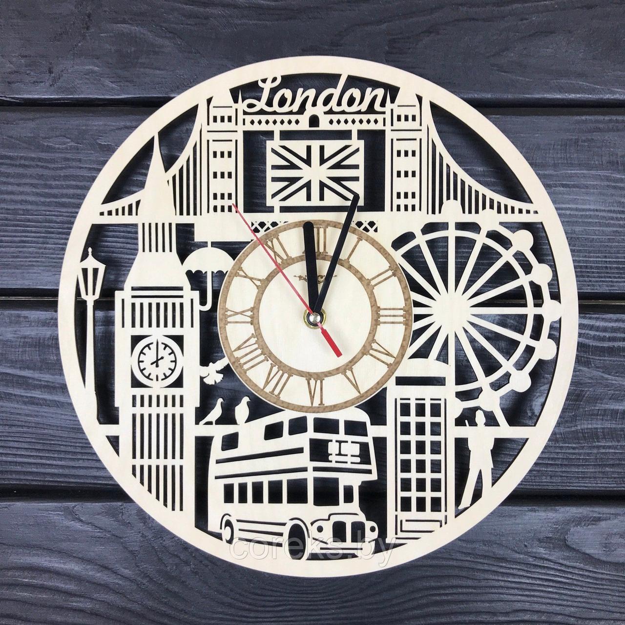 Часы настенные деревянные "London" (размер 30*30 см)