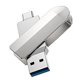 USB+Type-C флэш-диск HOCO 2в1 16Gb UD10 USB3.0 корпус металл, цвет: серебристый, фото 2