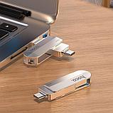 USB+Type-C флэш-диск HOCO 2в1 16Gb UD10 USB3.0 корпус металл, цвет: серебристый, фото 3