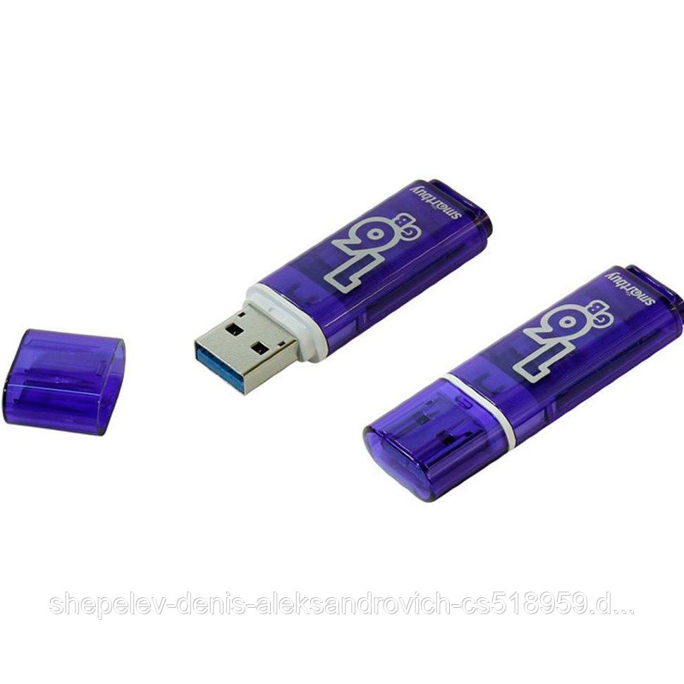 USB-накопитель Smartbuy 16GB Glossy series, цвет синий
