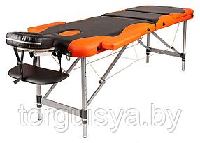 Массажный стол складной Atlas sport 60 см 3-с алюминиевый (черно-оранжевый)