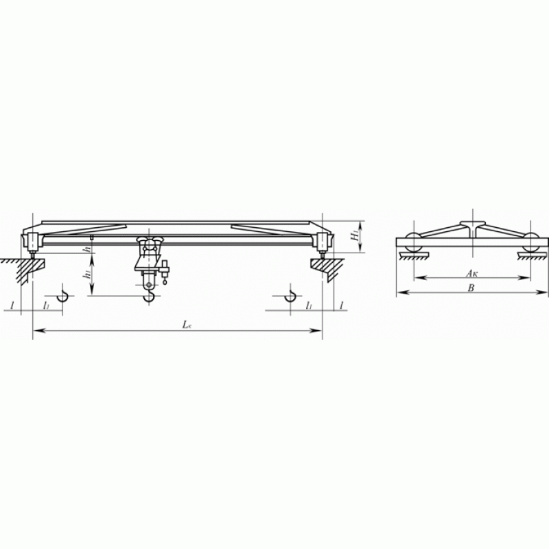 Кран мостовой ручной однобалочный опорный г/п 1, 2, 3,2, 5, 8 тн