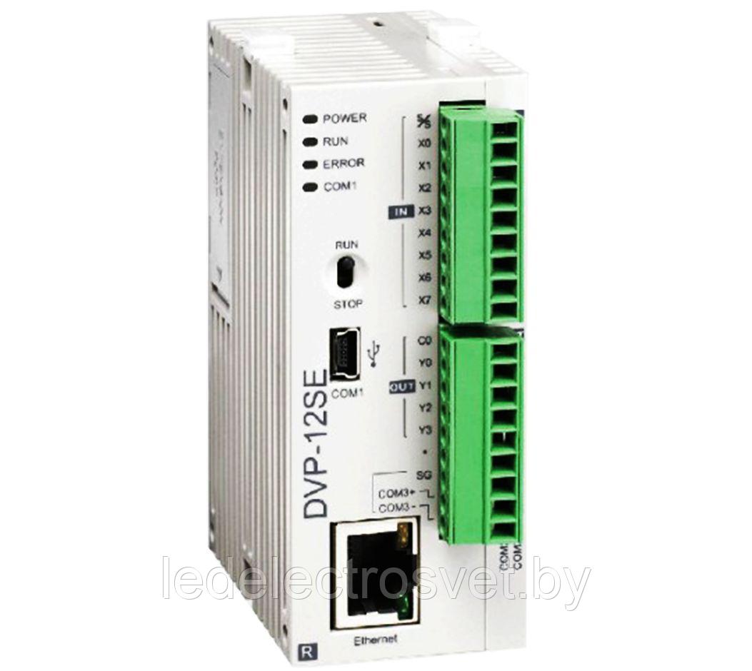 Программируемый логический контроллер DVP12SE11T, 8DI, 4TO, 24VDC, 16K шагов, RS485, USB, Ethernet - фото 1 - id-p169477207