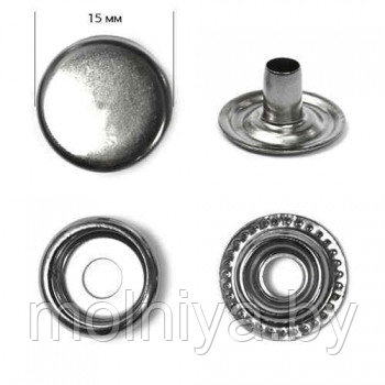 Кнопка №61 (кольцо) 15 мм (100 шт) Блек никель, фото 2
