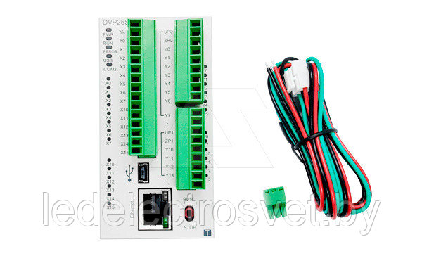 Программируемый логический контроллер DVP26SE11R, 14DI, 12RO, 24VDC, 16K шагов, RS485, USB, Ethernet - фото 1 - id-p169477208