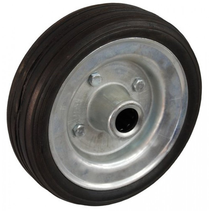Колесо 160x45 ось 20x60 (000-009-160) металл/резина сборный диск Lw - фото 1 - id-p169626083