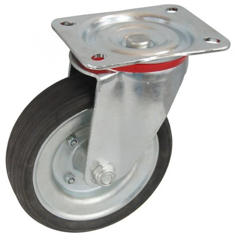 Колесо С 160 (101-009-160) с кронштейном поворотным металл/резина сборный диск