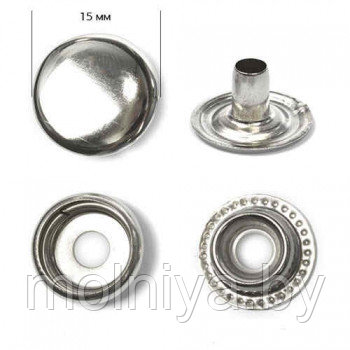 Кнопка №61 (кольцо) 15 мм (700 шт) Никель, чёрный никель, оксид, антик - фото 1 - id-p169629224