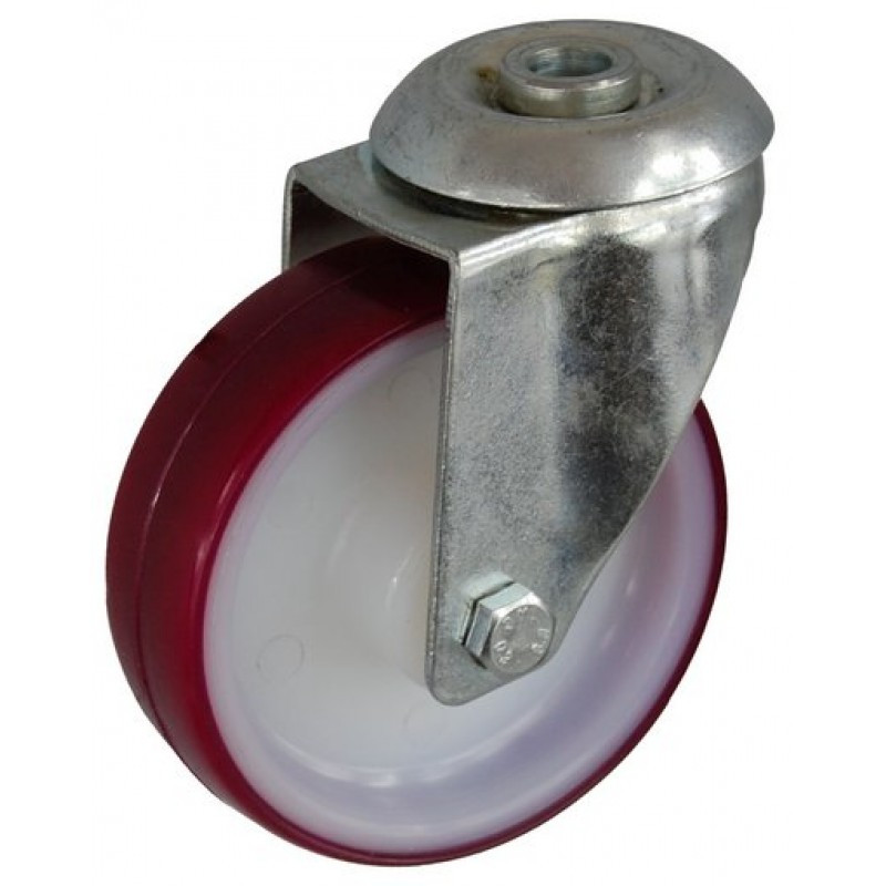 Колесо А 125 (006-025-125) с кронштейном поворотным олиамид/полиуретан с втулкой с отверстием 12,5