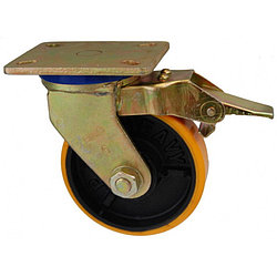 Колесо SG 125 (332-223-125) с кронштейном поворотным чугун/полиуретан с тормозом