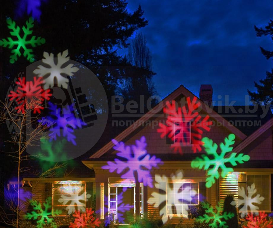 Лазерный проектор "Снежинки" Led Strahler Schneeflocke с эффектом светомузыки - фото 2 - id-p108781929