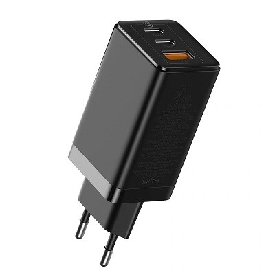 Сетевое зарядное Baseus GaN2 Pro Quick Charger 2C+U 65W (CCGAN2P-B01) EU черное - фото 1 - id-p169645926