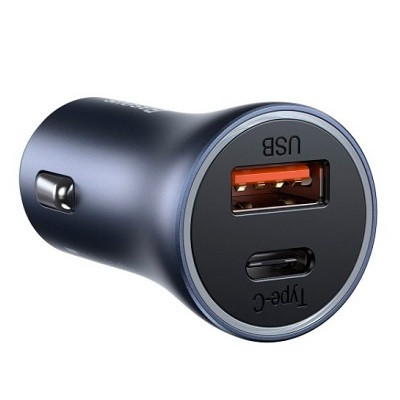 Автомобильное зарядное устройство Baseus (TZCCJD-0G) Golden Contactor Pro Car Charger Type-С + USB 40W (кабель - фото 3 - id-p169645930