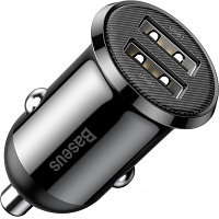 Автомобильное зарядное устройство Baseus Grain Pro Car Charger 2 USB 4.8A (CCALLP-01) черное