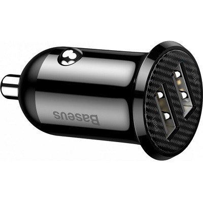 Автомобильное зарядное устройство Baseus Grain Pro Car Charger 2 USB 4.8A (CCALLP-01) черное - фото 2 - id-p169645931