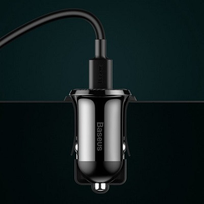Автомобильное зарядное устройство Baseus Grain Pro Car Charger 2 USB 4.8A (CCALLP-01) черное - фото 8 - id-p169645931