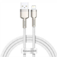 Кабель Baseus Cafule Series Metal Data Cable USB to Lightning 2.4A (CALJK-A02) 1m белый