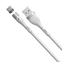 Кабель Baseus Zinc Magnetic Safe Fast Charging Data Cable USB to Type-C 5A (CATXC-N02) магнитный 1m белый