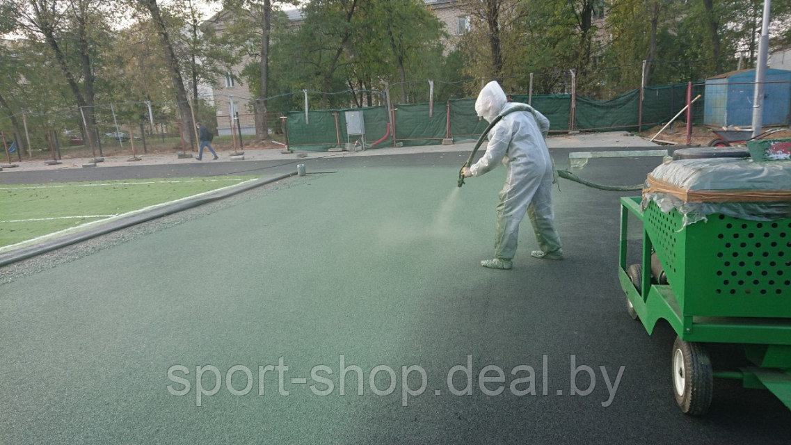 Spray-cпортивное покрытие из резиновой крошки на стадионах c монтажом, резиновое покрытие