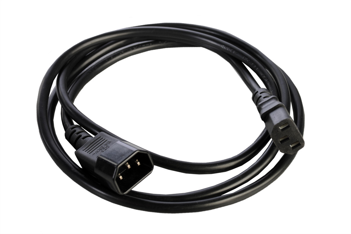 Шнур (кабель) питания с заземлением IEC 60320 C13/IEC 60320 C14, 10А/250В (3х1,0), длина 1.8 м - фото 1 - id-p169706968