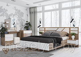 Спальня SV Мебель Лагуна 8 (Гикори темный/белый матовый)