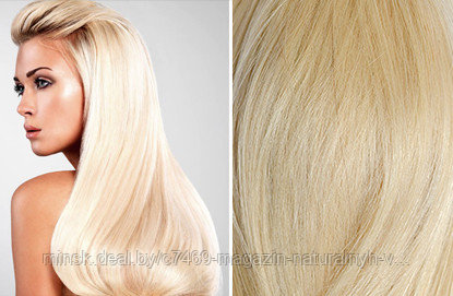 Натуральные пряди на заколках из 100% человеческих волос Nord remy 60 базовый блондин - фото 1 - id-p169710120