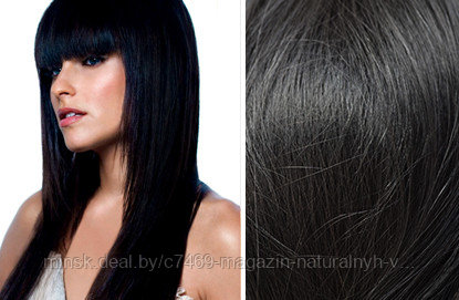 Натуральные пряди на заколках из 100% человеческих волос Nord remy 1 черный - фото 1 - id-p169719175