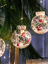 Гирлянда - Шарики с Дед Морозом внутри (10 шаров, длина 3 м) (Белый, Желтый, Синий, Мультиколор), фото 3