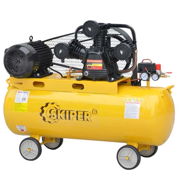 Воздушный компрессор SKIPER IBL3100В (ДО 600 Л/МИН, 8 АТМ, 100 Л, 380 В, 3.0 КВТ)