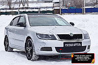 Зимняя заглушка решетки переднего бампера Skoda Octavia A5 2008-2013