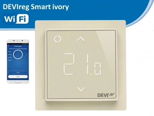 Беспроводной программируемый терморегулятор DEVI Devireg Smart (Wi-Fi), бежевый - фото 1 - id-p147592124