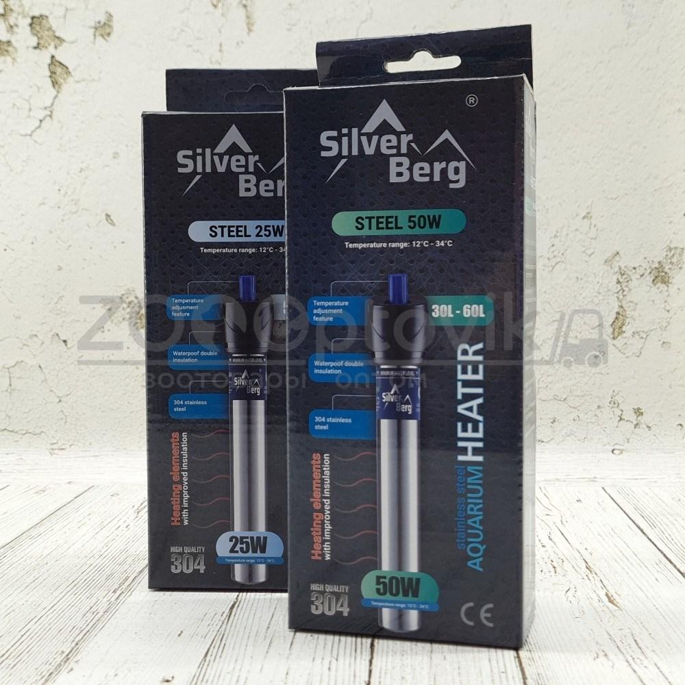 Silver Berg Нагреватель Silver Berg Steel 50W, для аквариума от 30 до 60л - фото 1 - id-p168937048