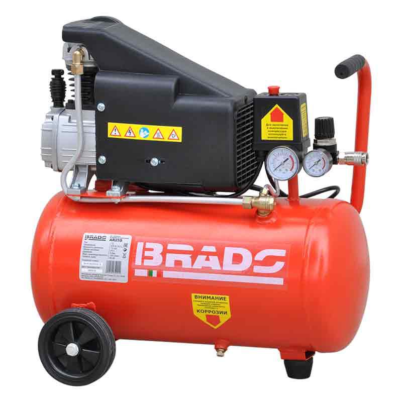Воздушный компрессор BRADO AR25S (ДО 180 Л/МИН, 8 АТМ, 25 Л, 230 В, 1.50 КВТ) - фото 1 - id-p169764461