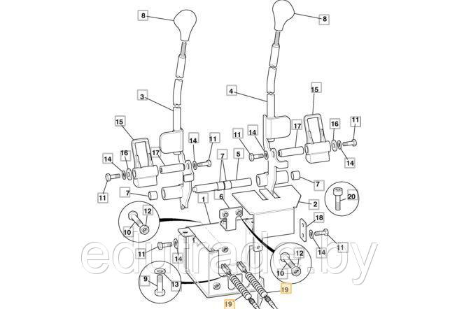 910/60092  Трос управления ходом JCB 8025, 8027, 8032, 80355