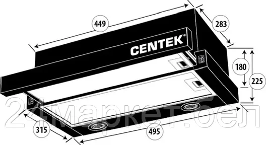 Кухонная вытяжка CENTEK СТ-1841-50, фото 2