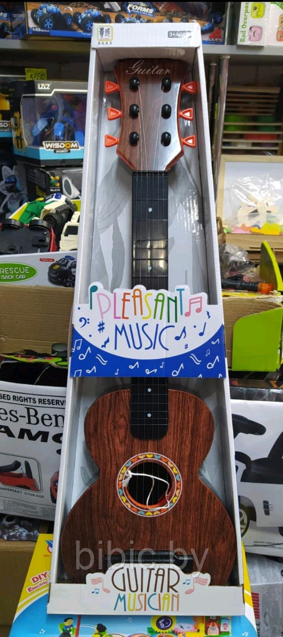 Детская шестиструнная деревянная гитара - фото 1 - id-p169779908