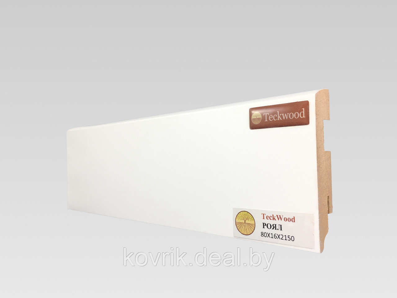 Плинтус из МДФ Teckwood Белый Роял 80x16x2150 - фото 1 - id-p169780235