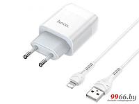 Зарядное устройство Hoco C72A Glorious 1USB/5V/2.1A + Lightning White 114043