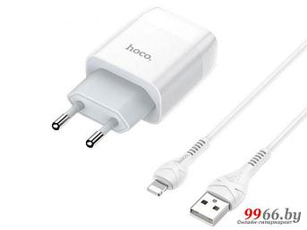 Зарядное устройство Hoco C72A Glorious 1USB/5V/2.1A + Lightning White 114043