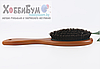 Расческа для волос массажная, деревянная, с натуральной щетиной, фото 3