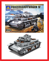 KY82045 Конструктор Kazi "Танк Pz IV", световые эффекты, 576 деталей