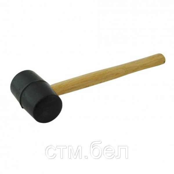 Киянка (молоток резиновый черный) с деревянной ручкой 65мм - фото 1 - id-p139264376