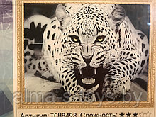 Алмазная картина размер 50*40 леопард Черно-белый